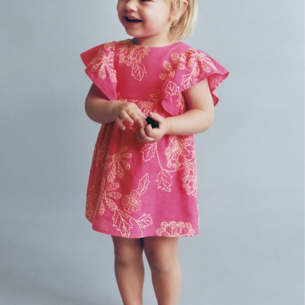 Zara Pink Floral Toddler Dress 18-24 months